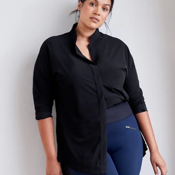 ADAY Size Small Black Something Borrowed Blouse - Picture 1 of 7